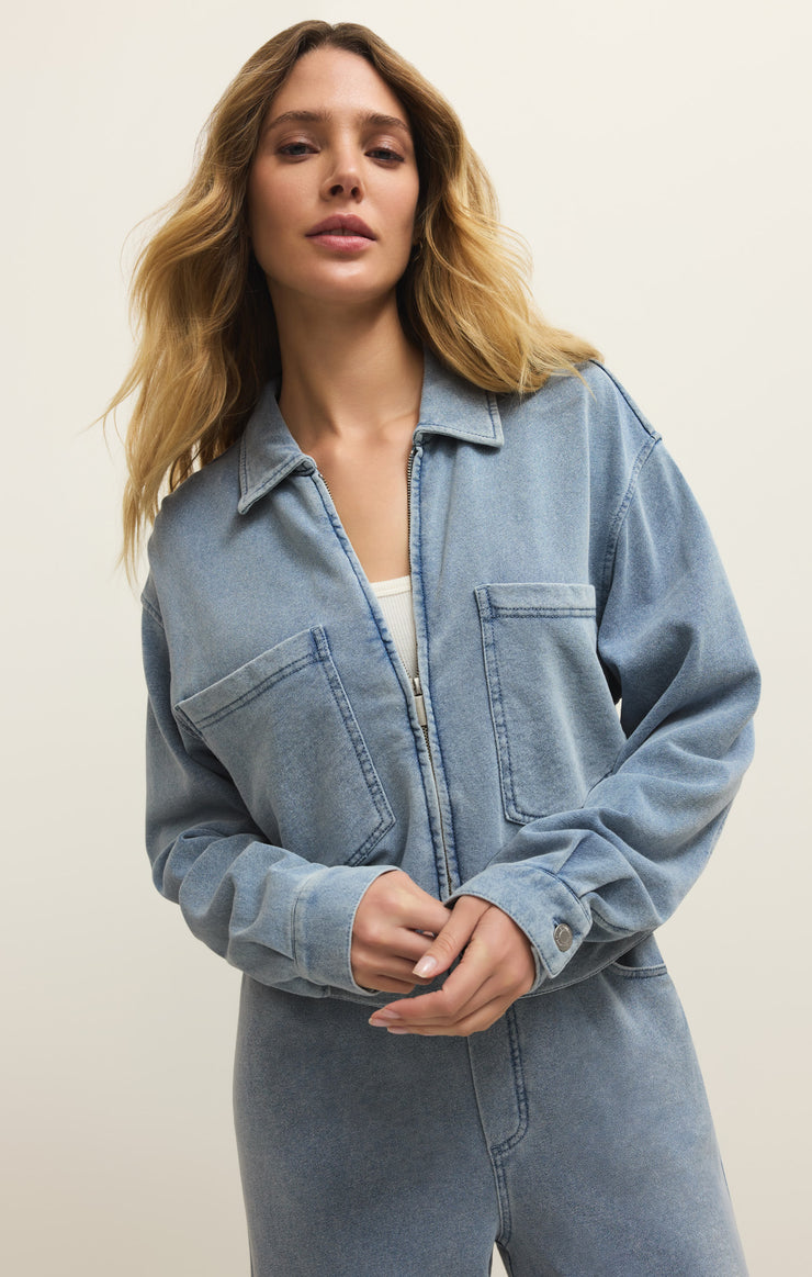 Jackets Heritage Knit Denim Jacket Ocean Air Indigo