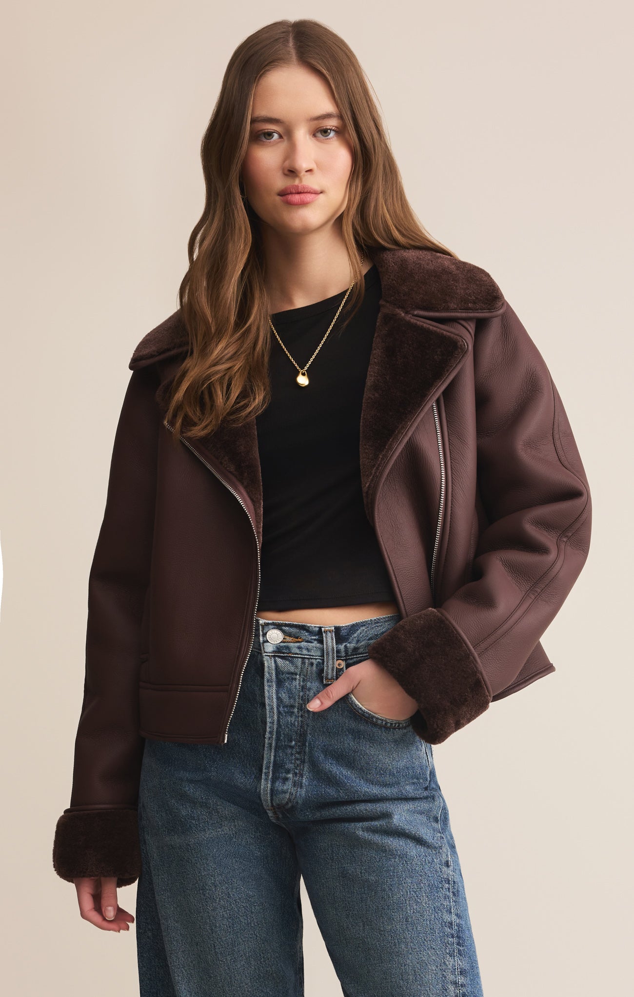 Locklin Faux Leather Sherpa Jacket – Z SUPPLY