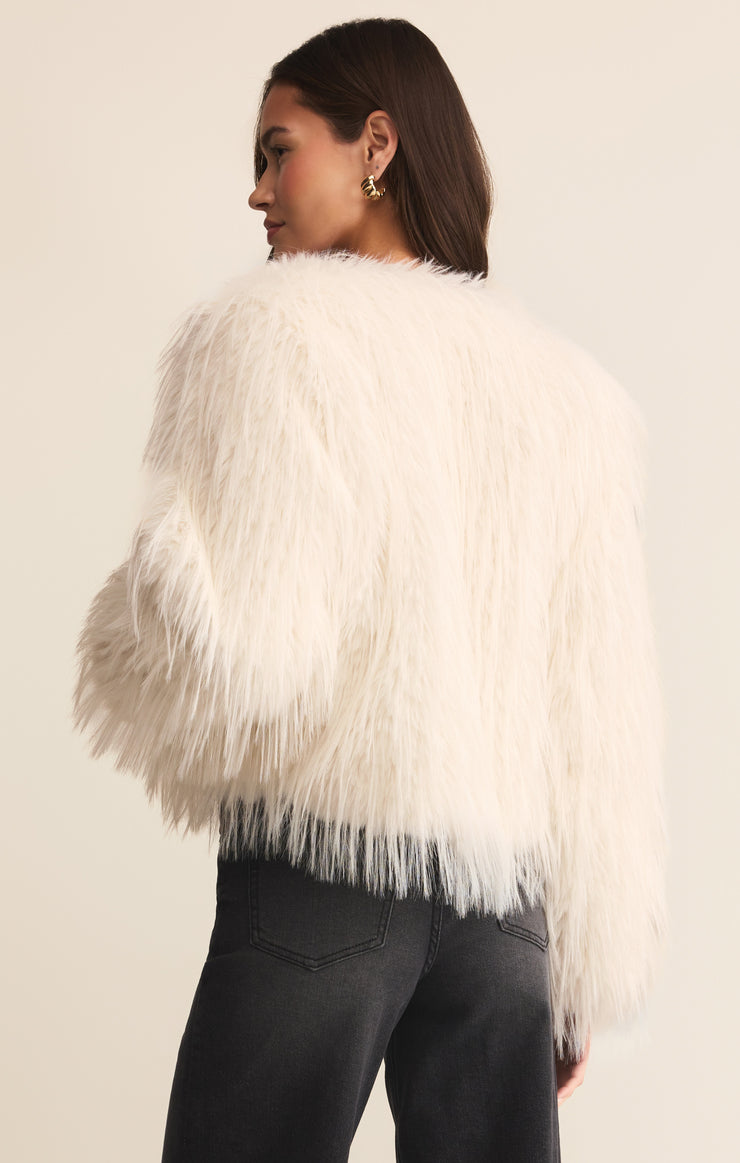 Jackets Cyndi Faux Fur Crop Jacket Warm White