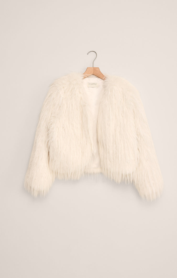 Jackets Cyndi Faux Fur Crop Jacket Warm White