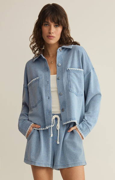All Day Knit Denim Crop Whipstitch Jacket – Z SUPPLY