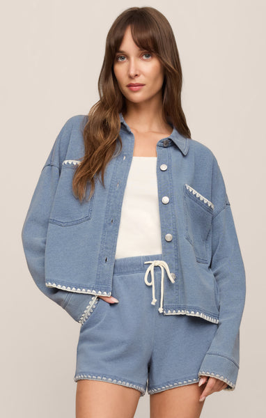 All Day Knit Denim Crop Whipstitch Jacket – Z SUPPLY