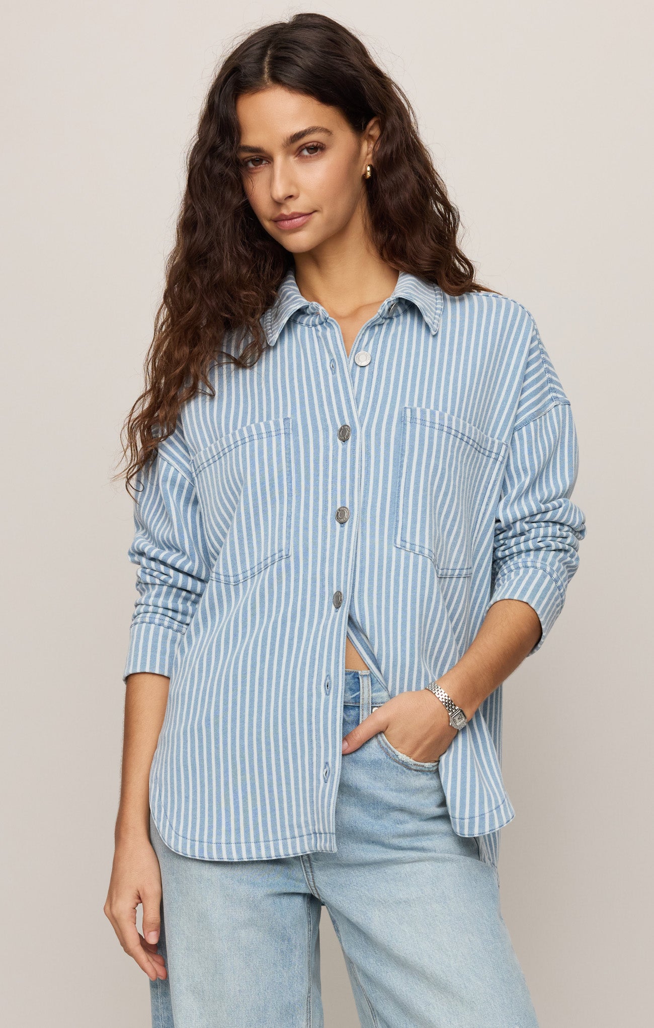 All Day Knit Denim Stripe Jacket – Z SUPPLY