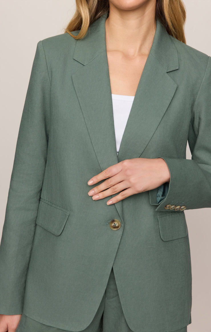 Jackets Evan Linen Blazer Everglade