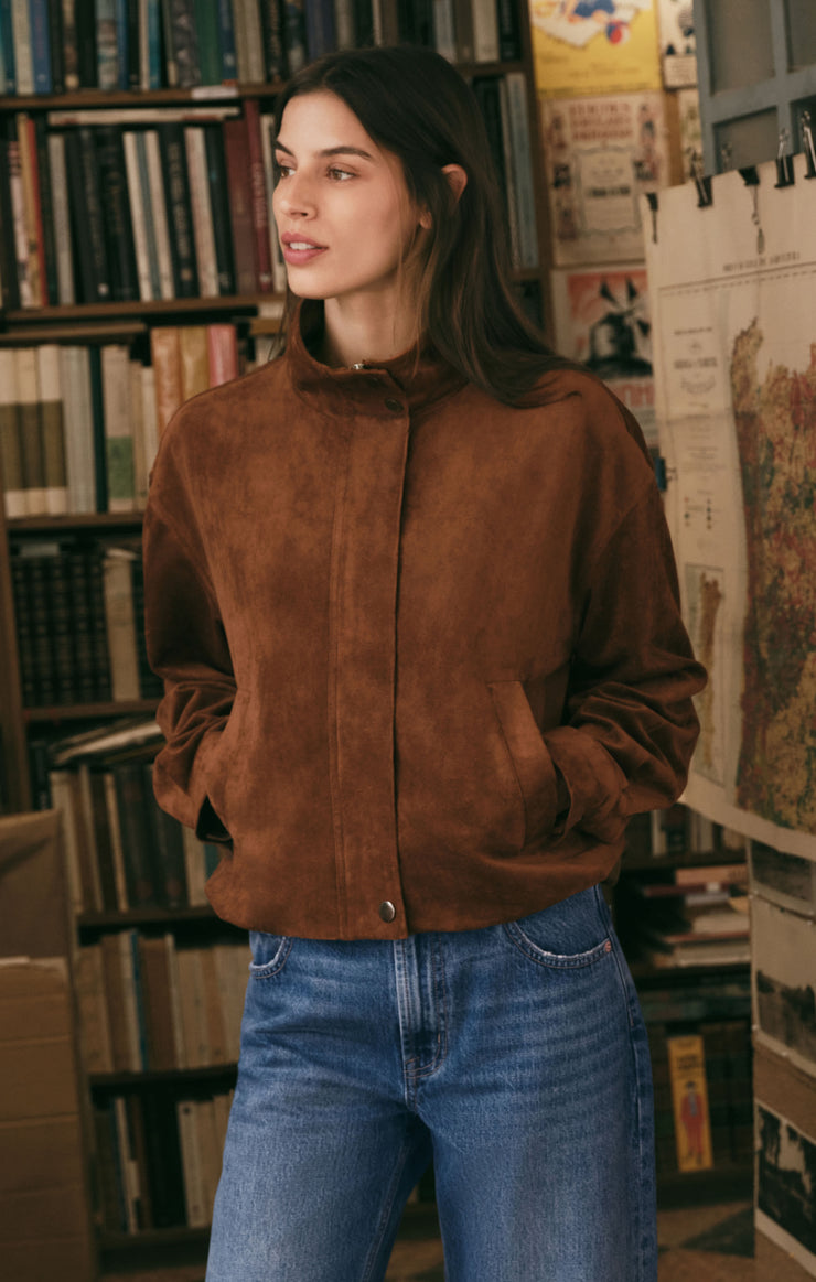 Jackets Corin Bubble Hem Jacket Saddle Suede