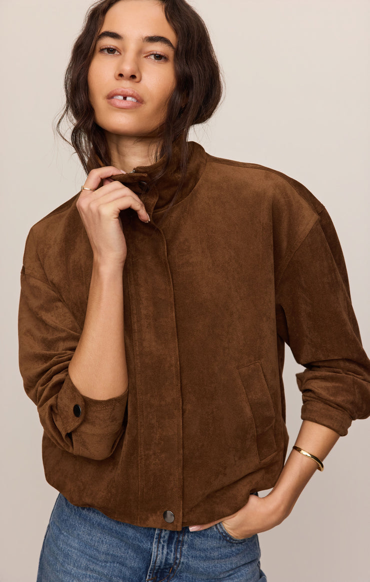 Jackets Corin Bubble Hem Jacket Saddle Suede