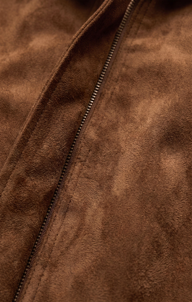 Jackets Corin Faux Suede Bubble Hem Jacket Saddle Suede