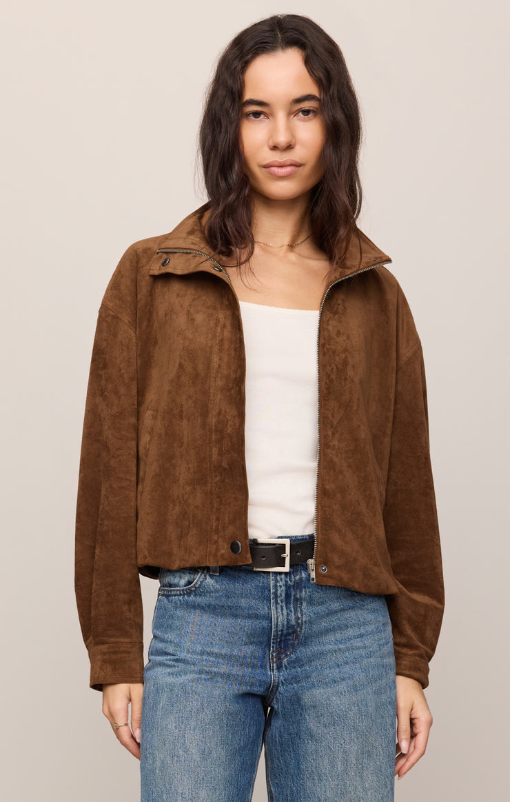 Jackets Corin Bubble Hem Jacket Saddle Suede