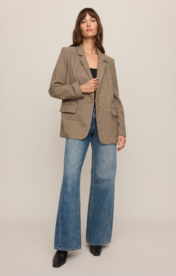 Jackets Evan Houndstooth Blazer Dark Chocolate