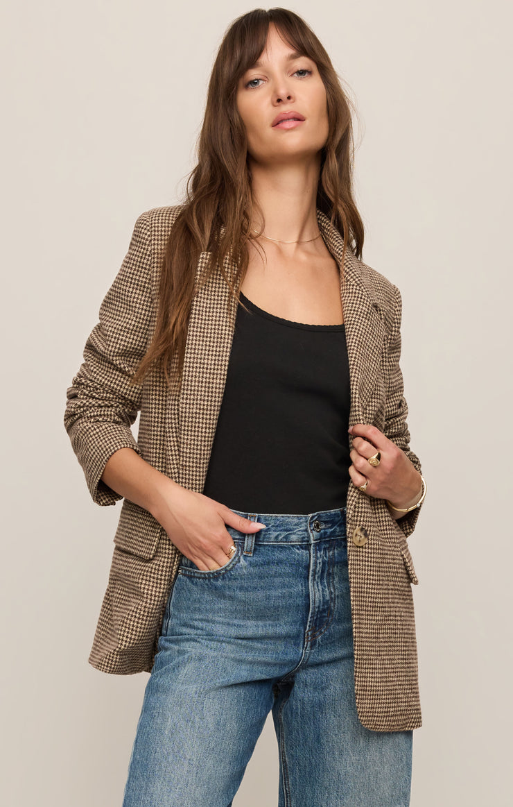 Jackets Evan Houndstooth Blazer Dark Chocolate