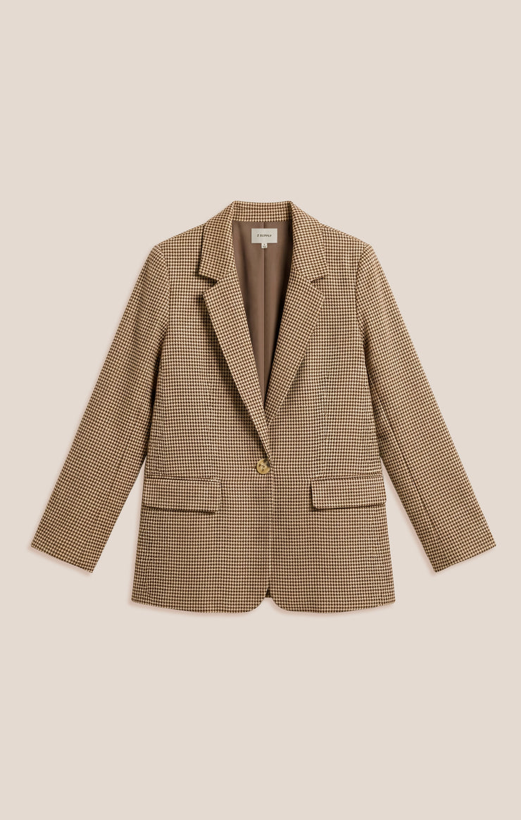 Jackets Evan Houndstooth Blazer Dark Chocolate