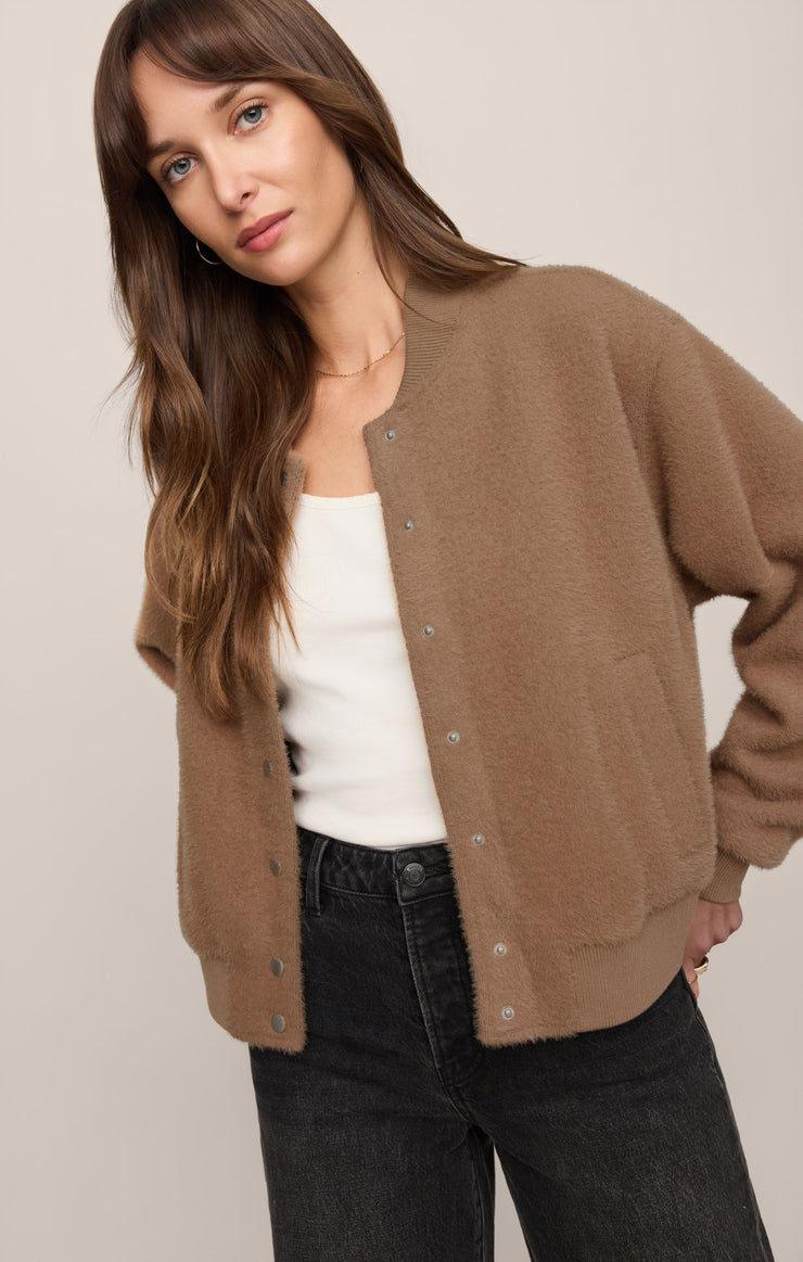 Jackets Palmer Knit Sweater Jacket Light Toffee
