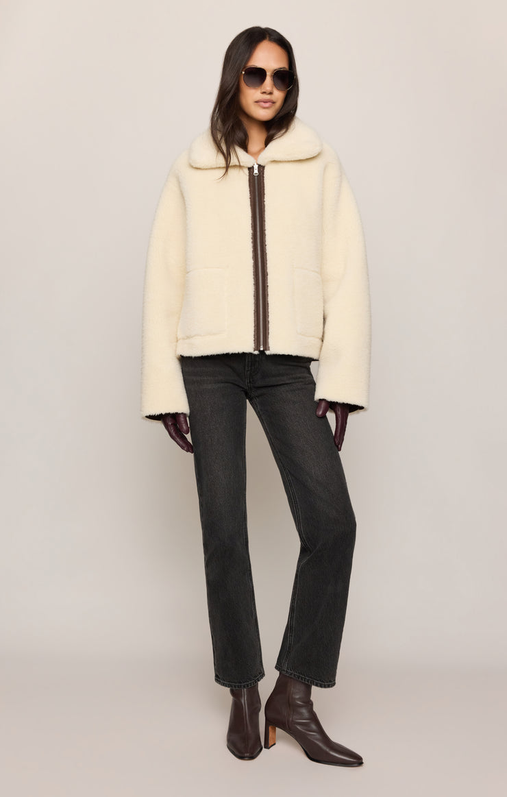 Jackets Jensen Reversible Faux Shearling Jacket Dark Chocolate