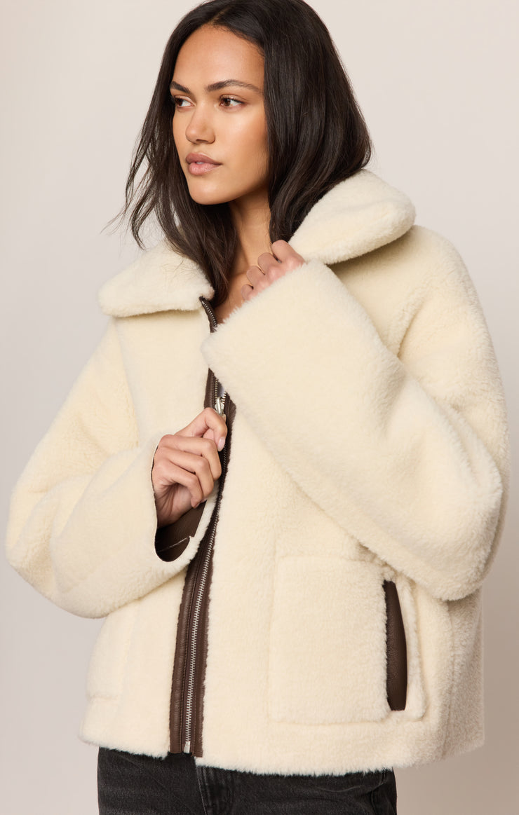 Jackets Jensen Reversible Faux Shearling Jacket Dark Chocolate