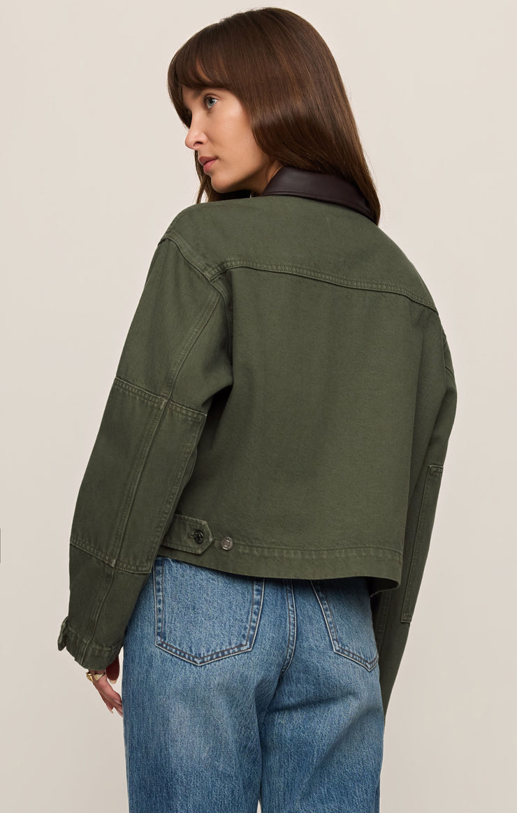 Jackets Rey Cropped Denim Chore Jacket Dusk Sage