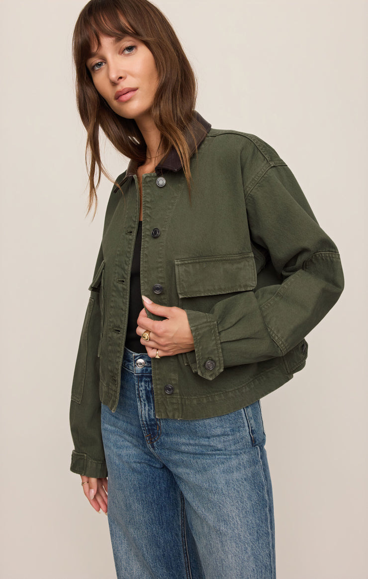 Jackets Rey Cropped Denim Chore Jacket Dusk Sage