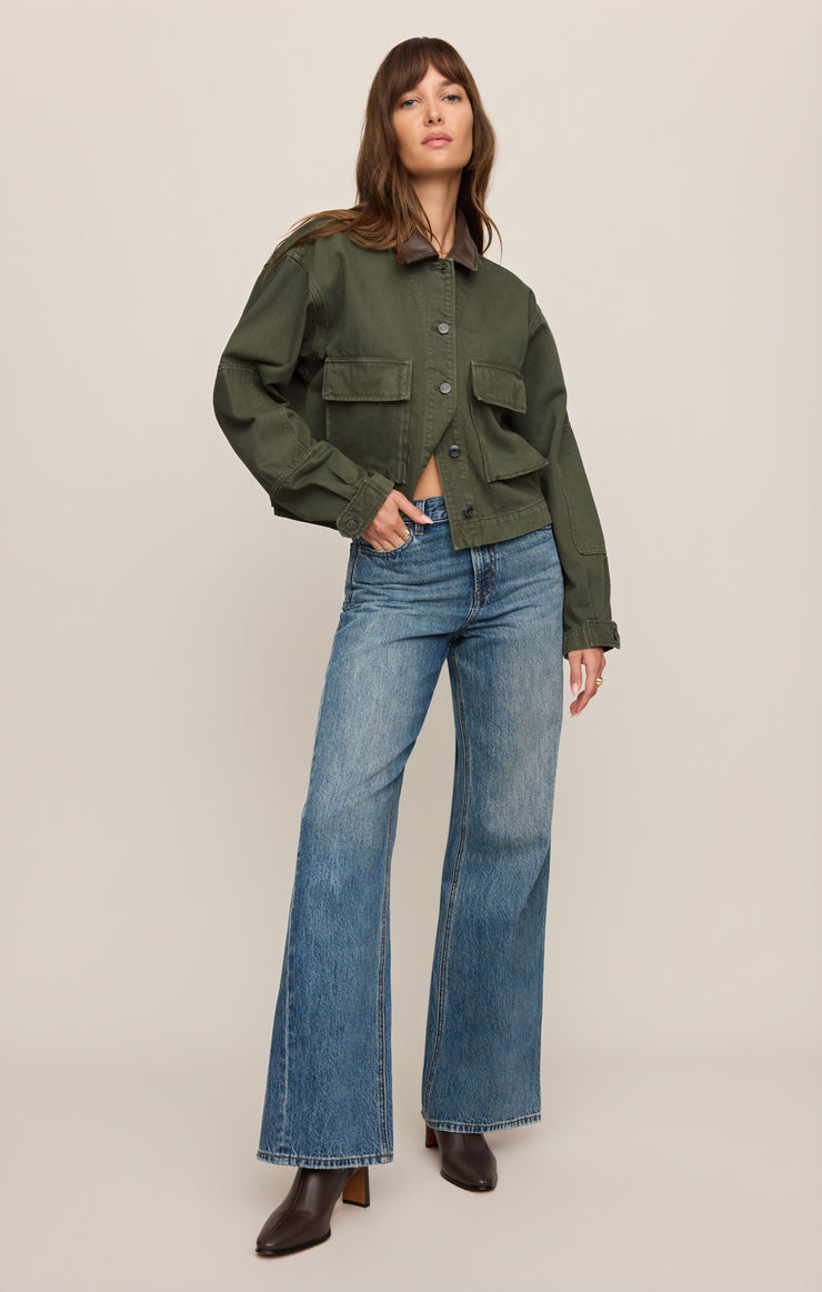Rey Cropped Denim Chore Jacket