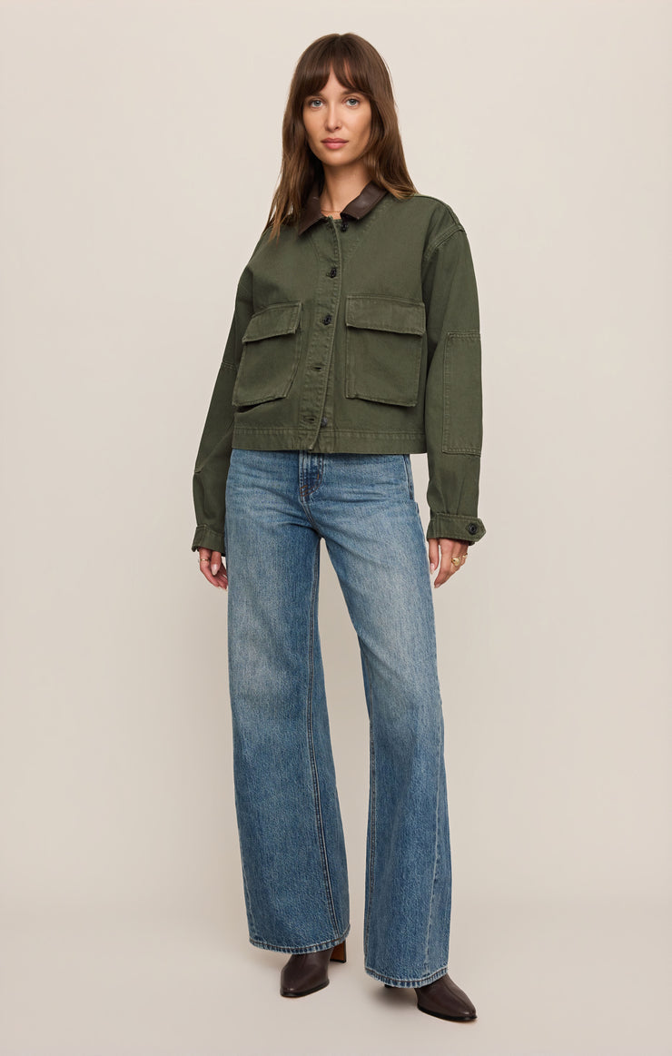 Jackets Rey Cropped Denim Chore Jacket Dusk Sage