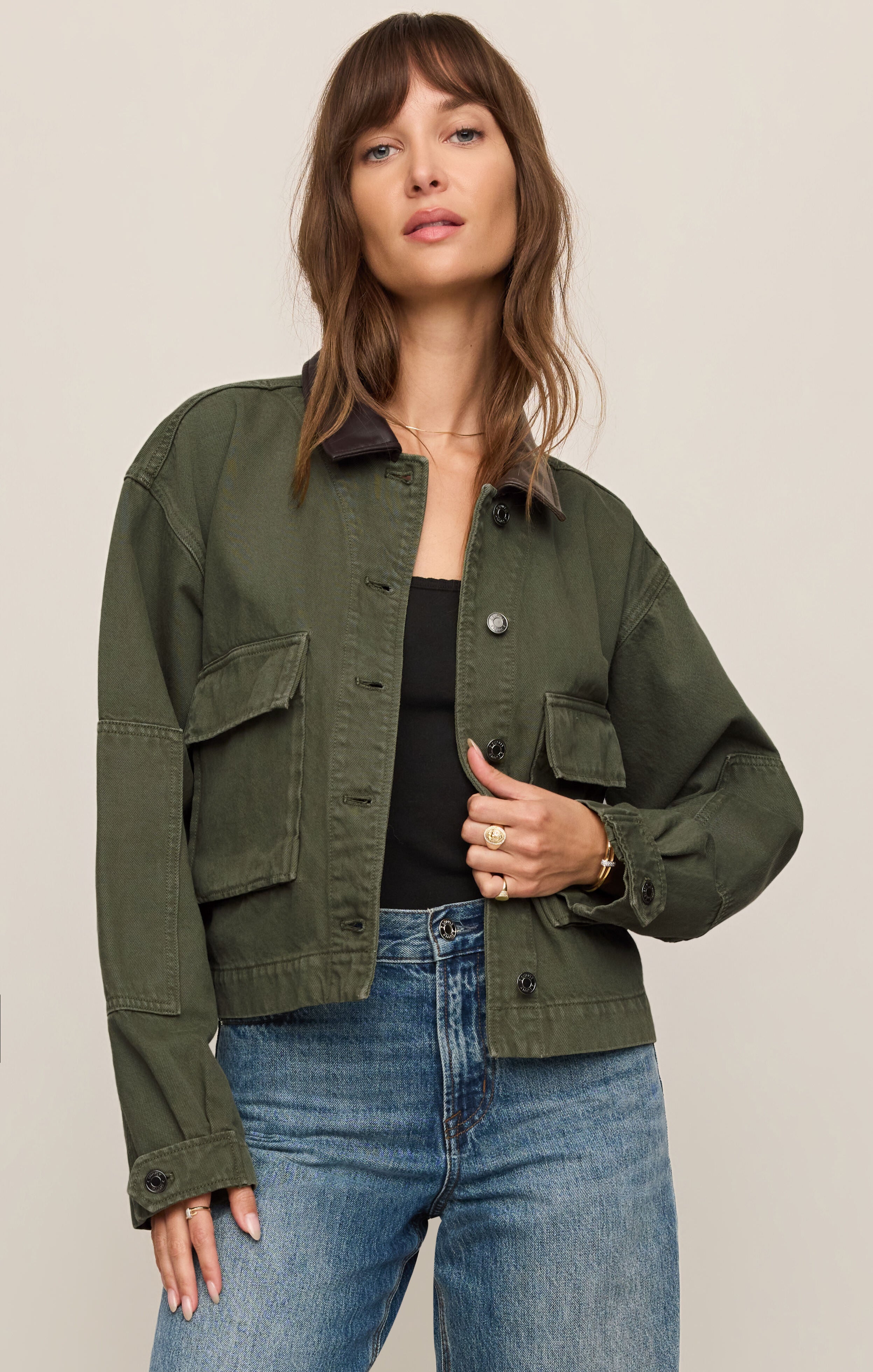 Rey Cropped Denim Chore Jacket