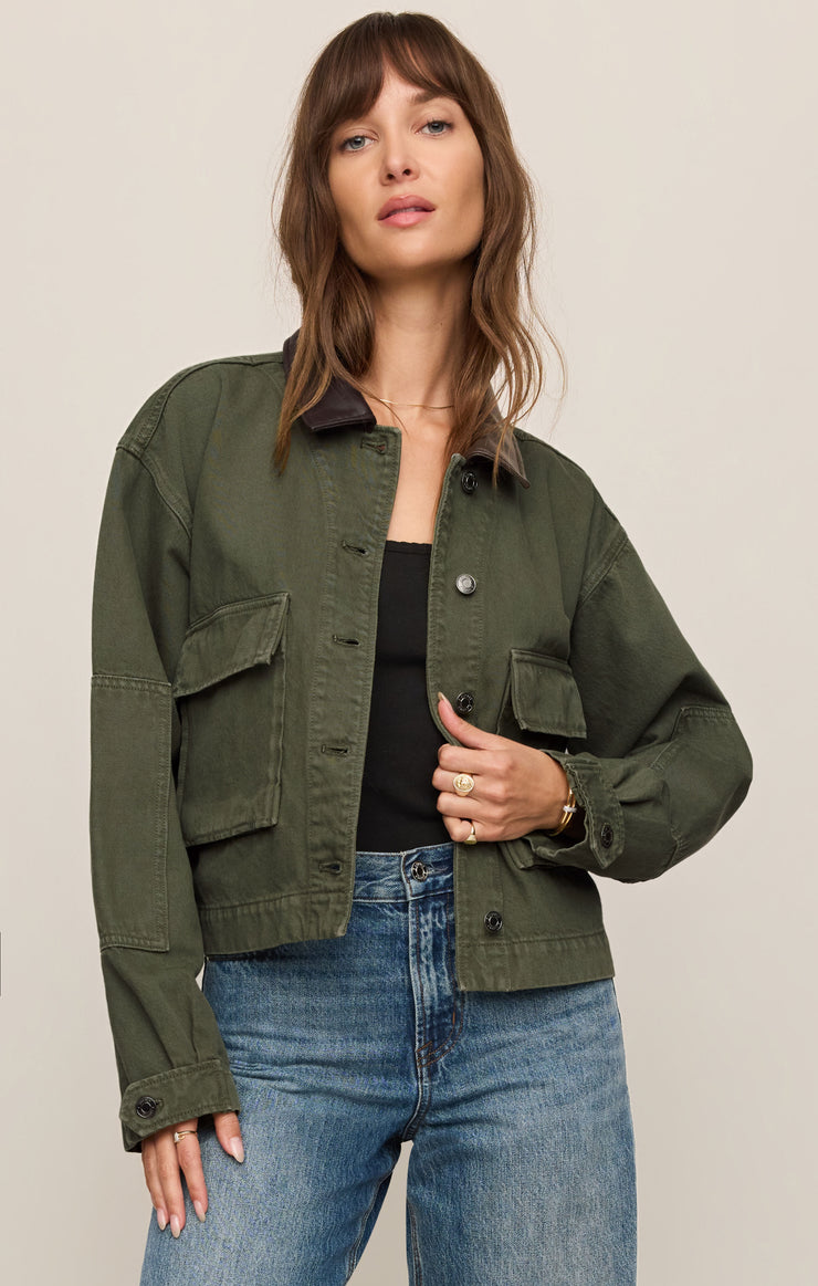 Jackets Rey Cropped Denim Chore Jacket Dusk Sage