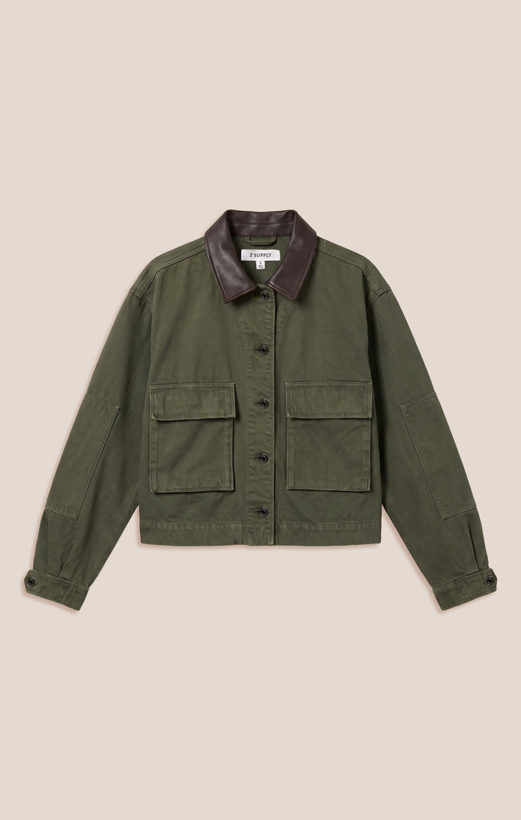 Jackets Rey Cropped Denim Chore Jacket Dusk Sage