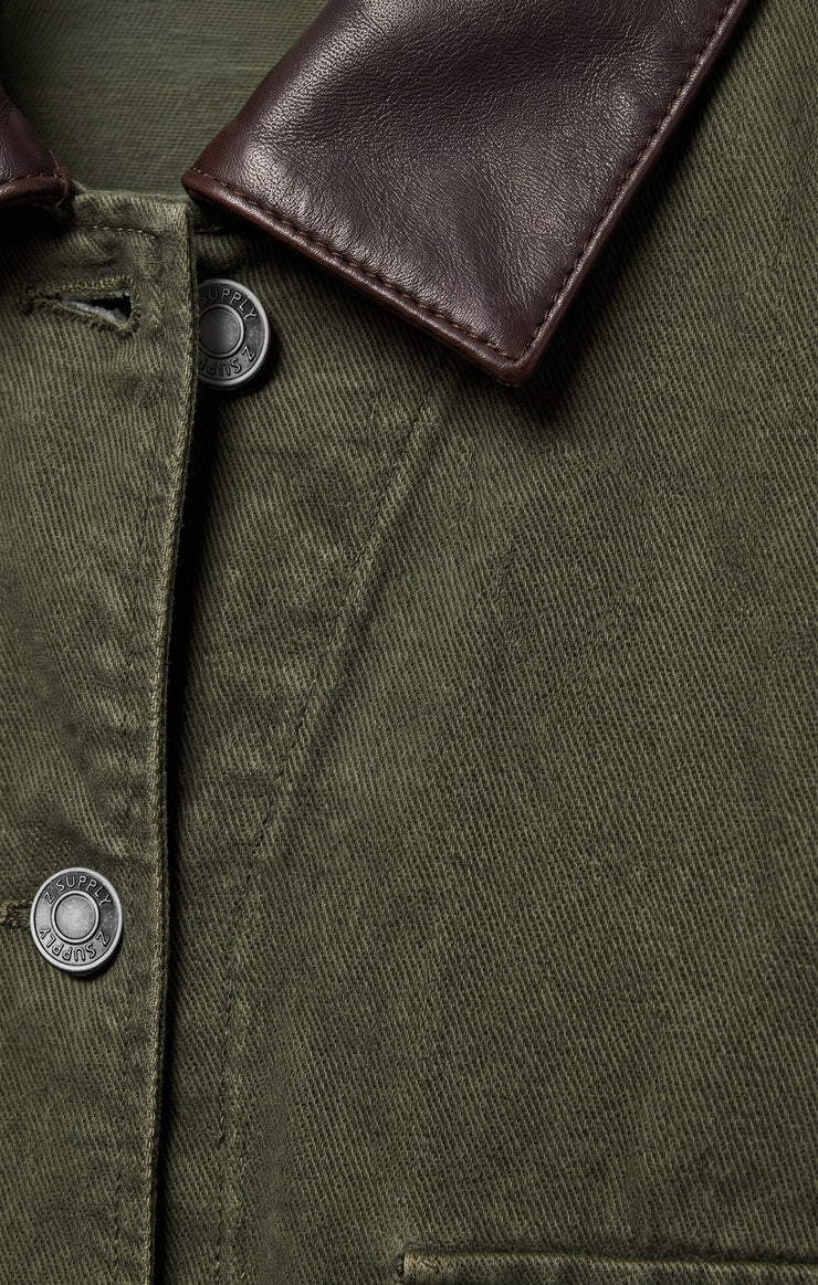 Jackets Rey Cropped Denim Chore Jacket Dusk Sage