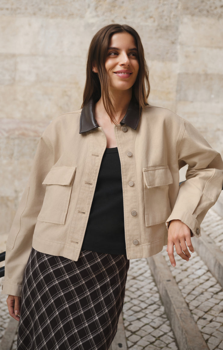 Jackets Rey Cropped Denim Chore Jacket Soapstone