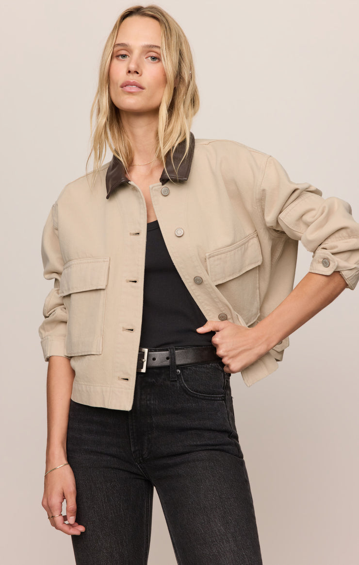 Jackets Rey Cropped Denim Chore Jacket Soapstone