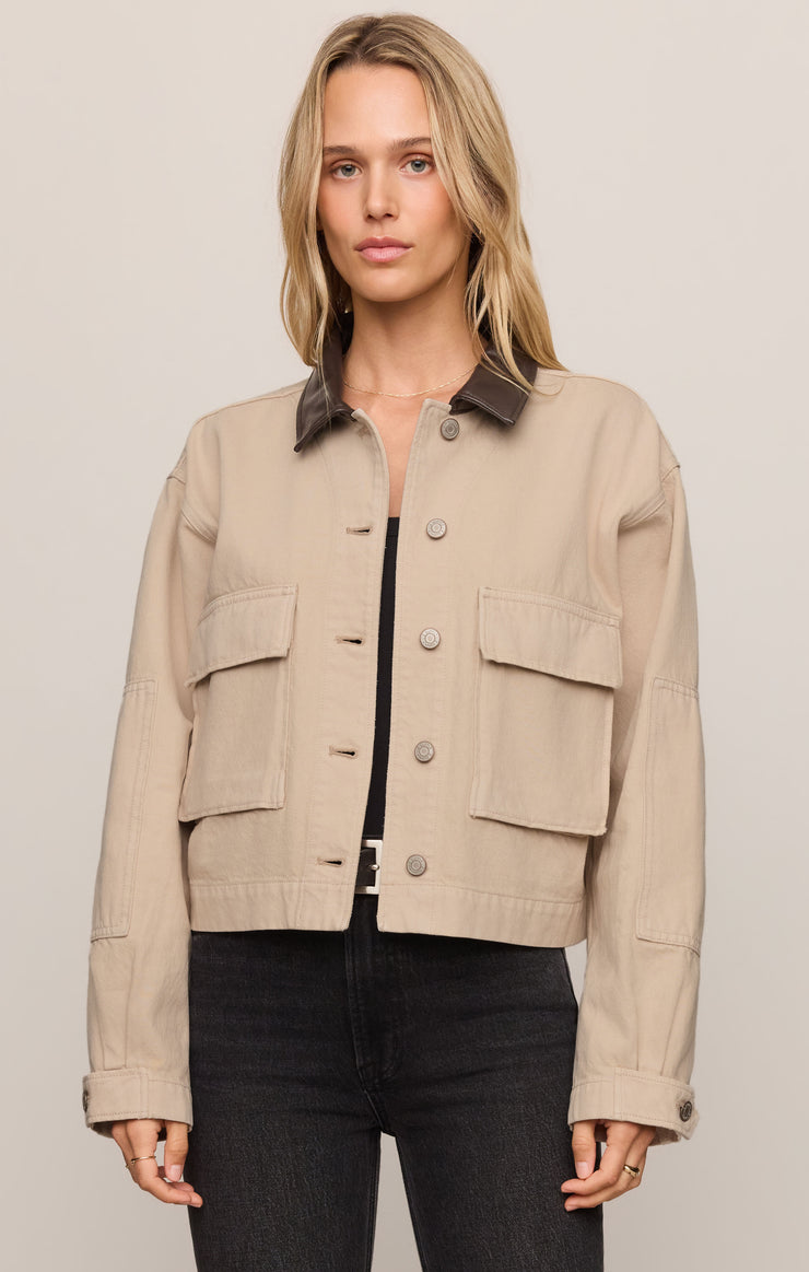 Jackets Rey Cropped Denim Chore Jacket Soapstone