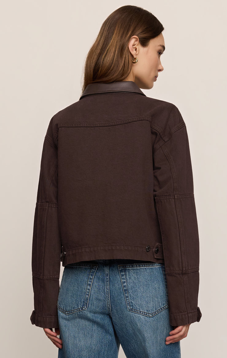 Jackets Rey Cropped Denim Chore Jacket Umber