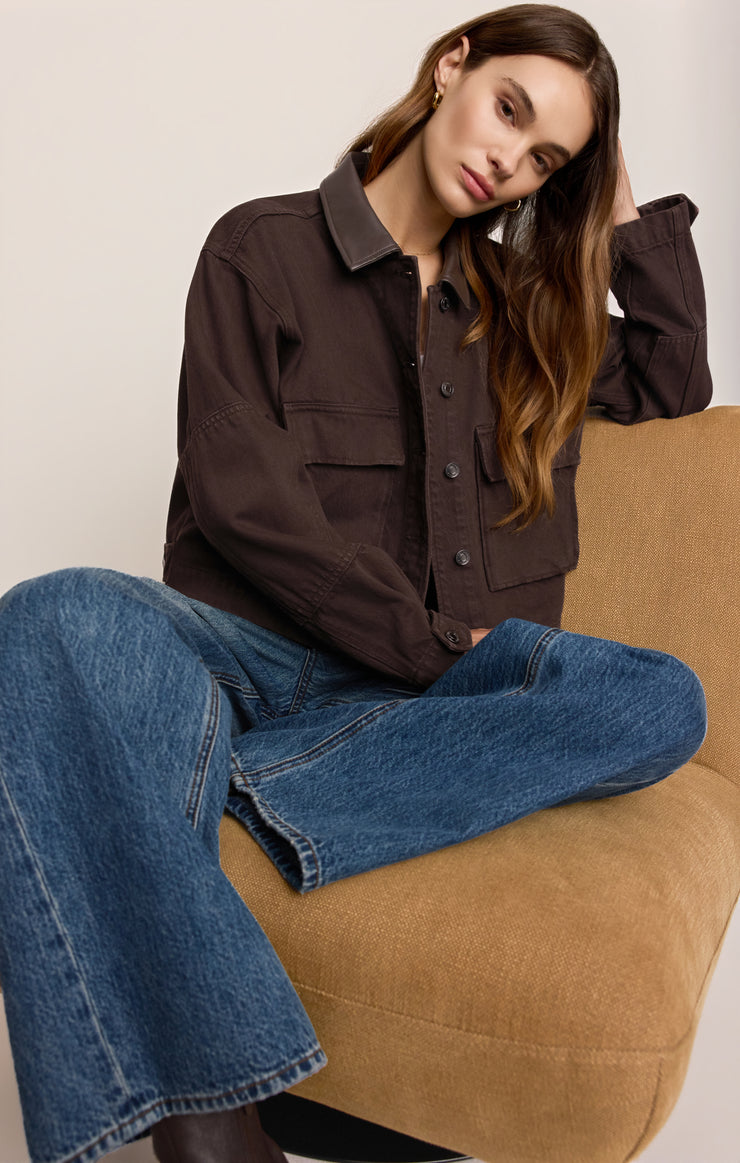 Jackets Rey Cropped Denim Chore Jacket Umber