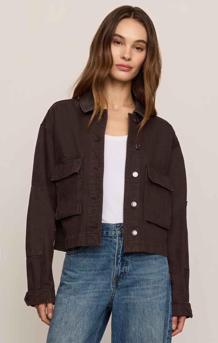 Jackets Rey Cropped Denim Chore Jacket Umber
