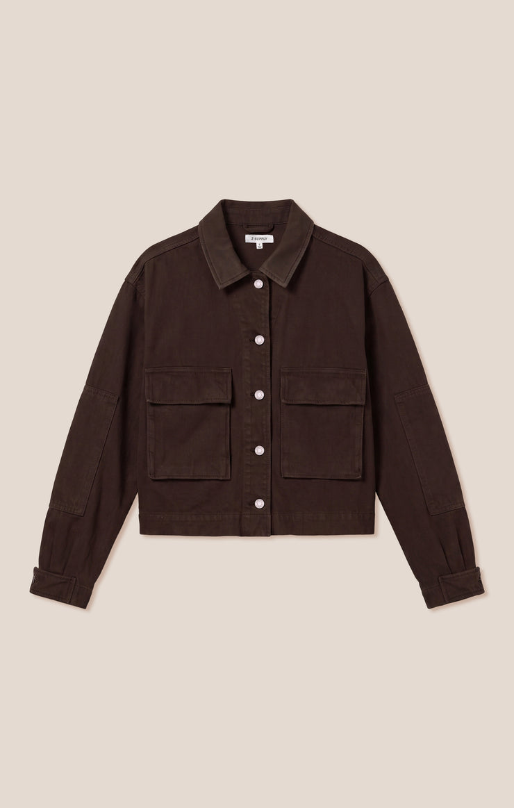 Jackets Rey Cropped Denim Chore Jacket Umber