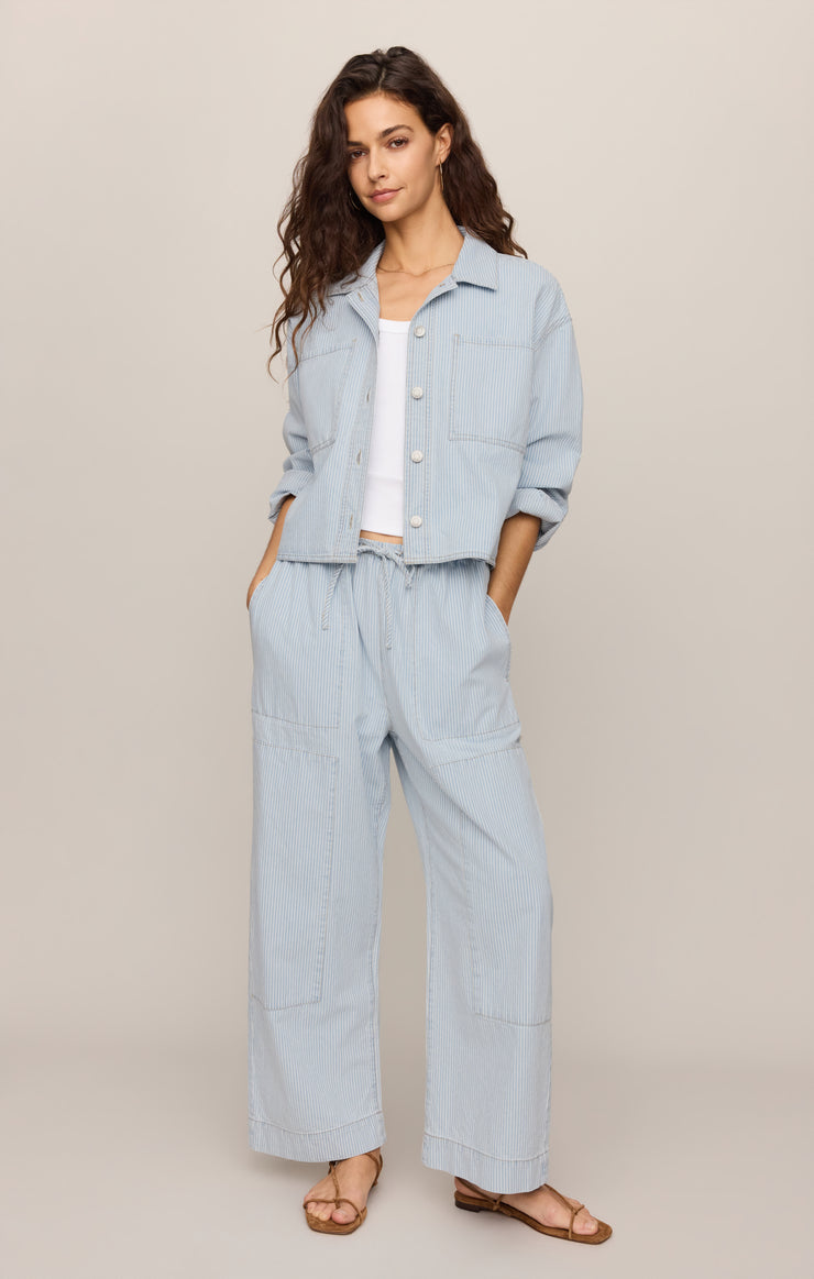 Jackets Erin Soft Denim Railroad Jacket Seaboard Stripe