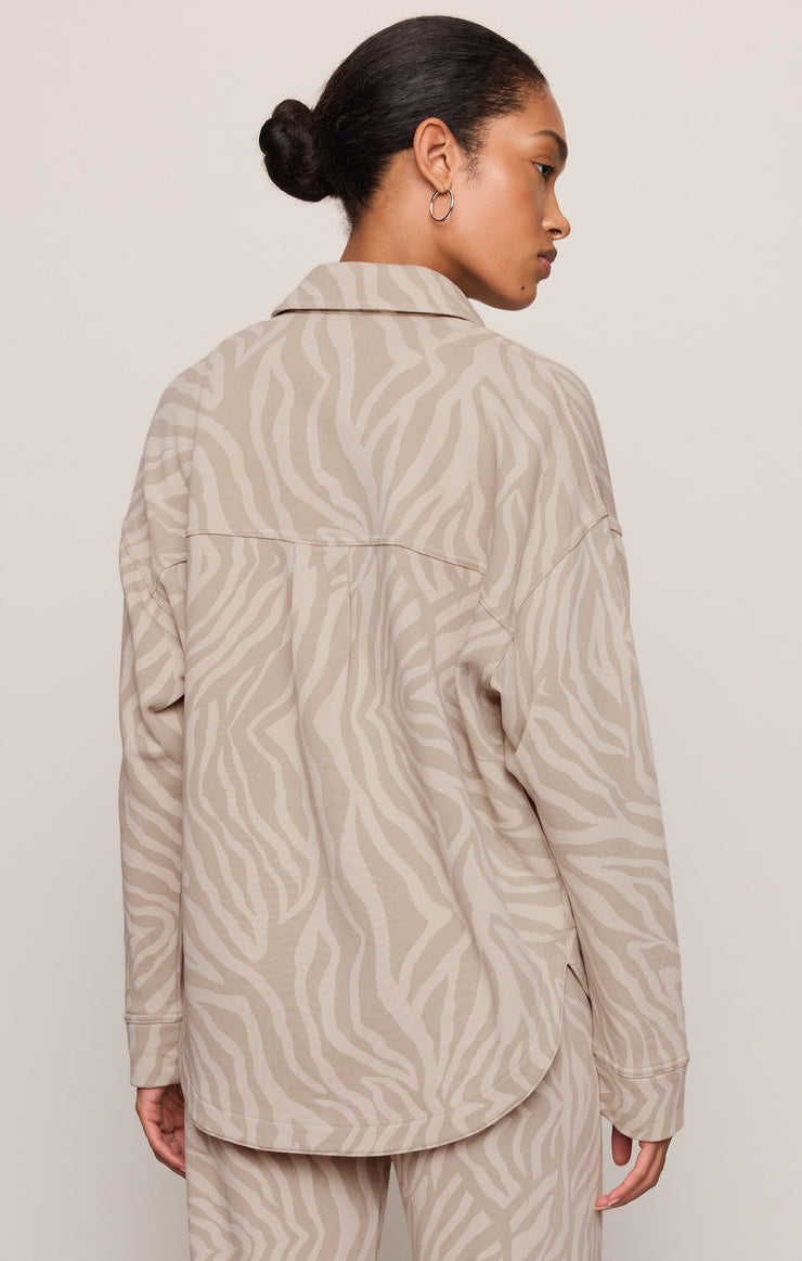 Tops All Day Knit Zebra Jacket Zebra Soapstone