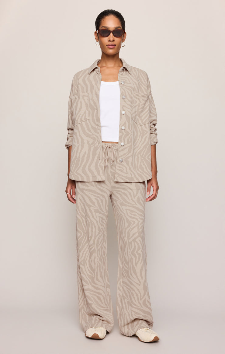 Tops All Day Knit Zebra Jacket Zebra Soapstone
