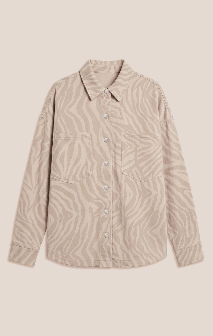 Tops All Day Knit Zebra Jacket Zebra Soapstone