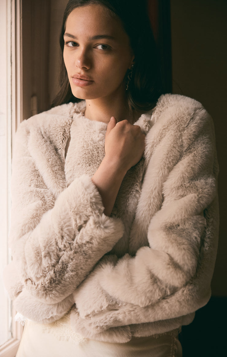 Jackets Woodland Faux Fur Jacket Frosted Pearl