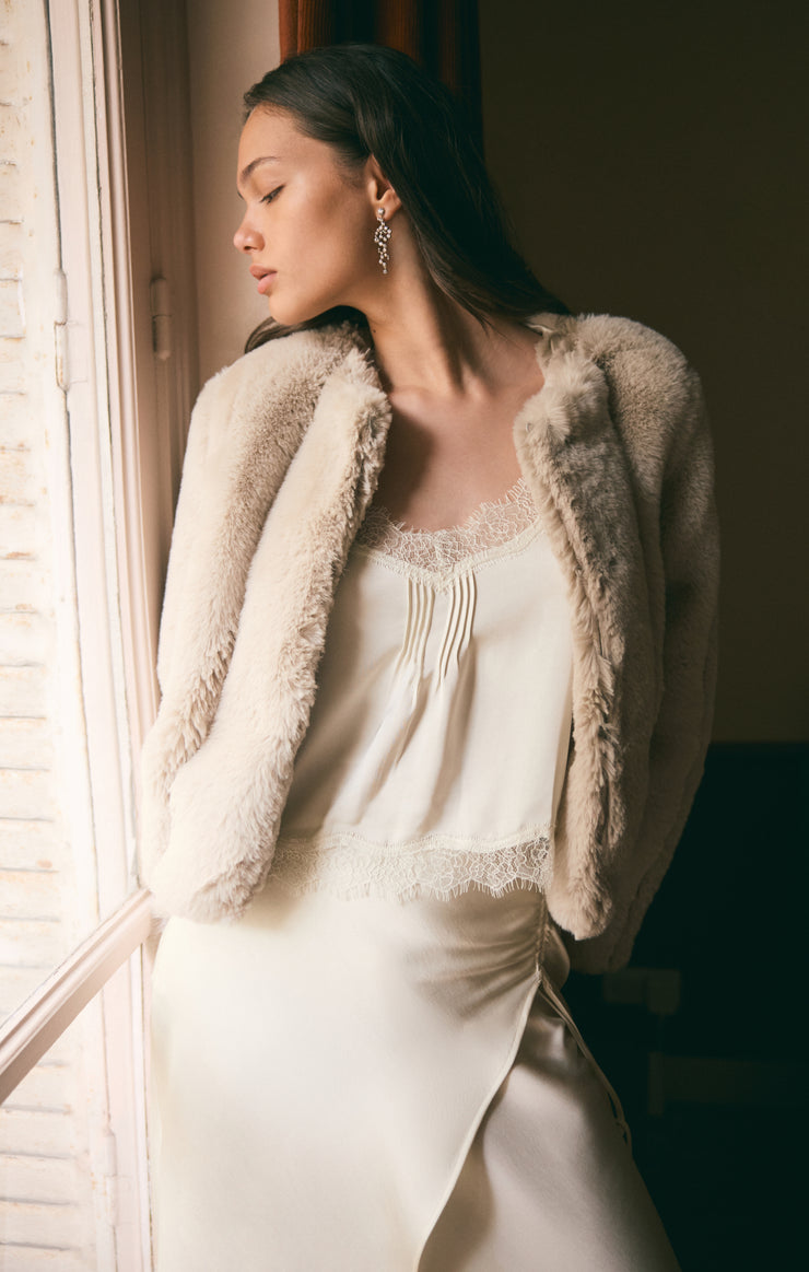 Jackets Woodland Faux Fur Jacket Frosted Pearl