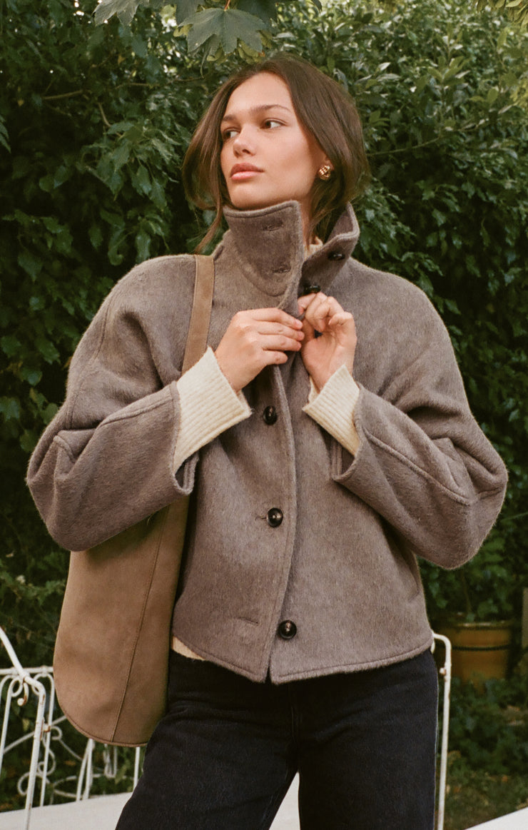 Coats Mynka Funnel Neck Coat Smoked Heather