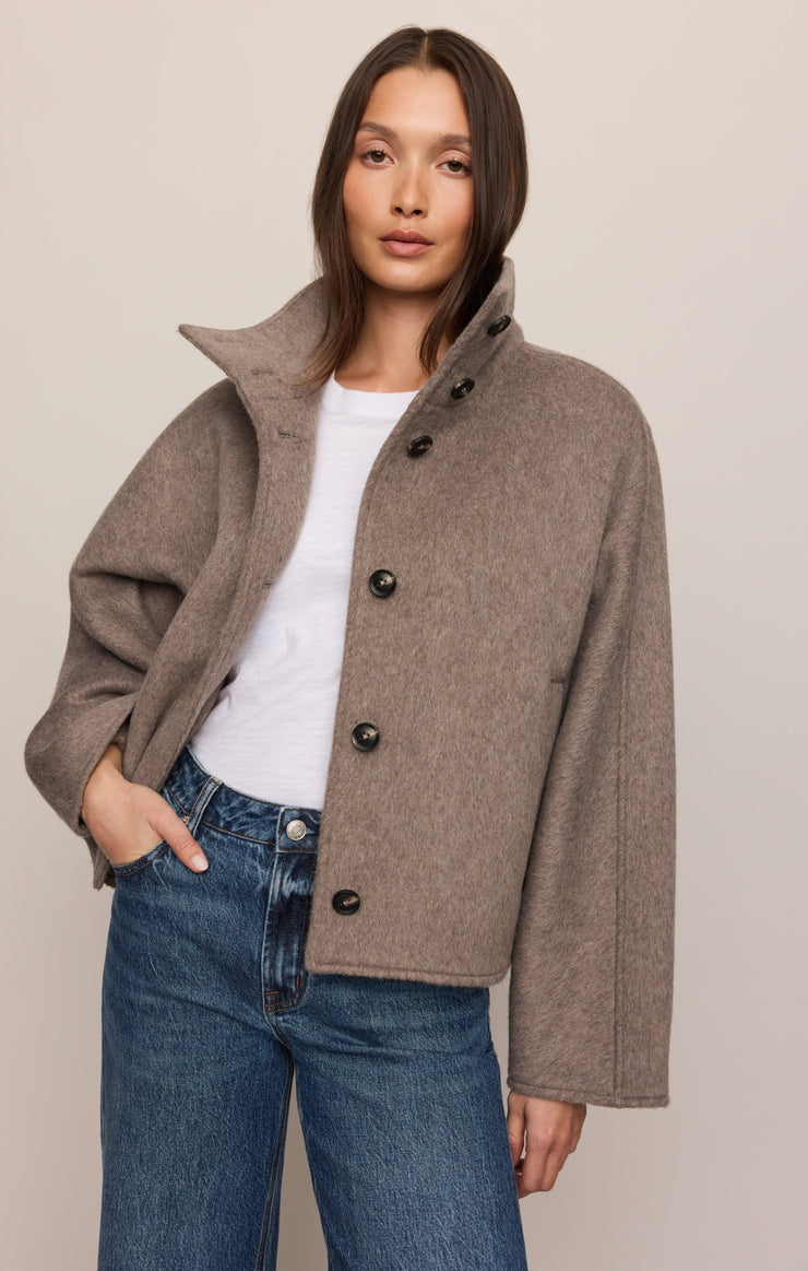 Mynka Funnel Neck Coat
