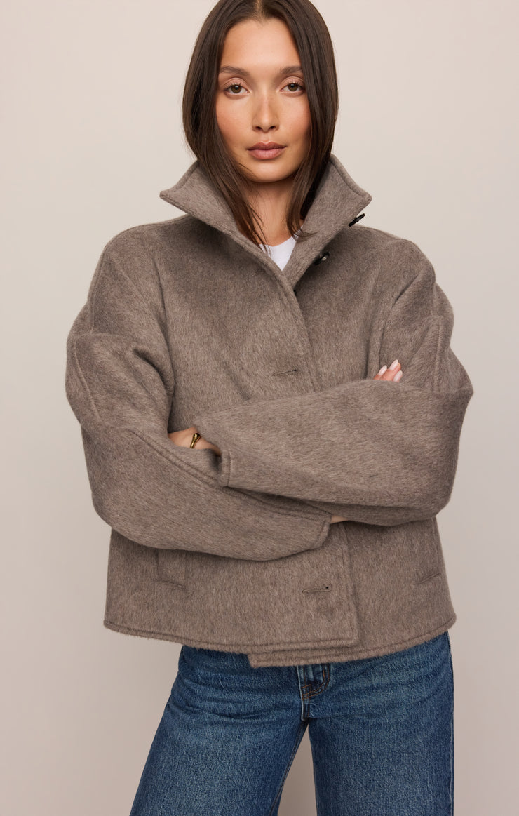 Mynka Funnel Neck Coat