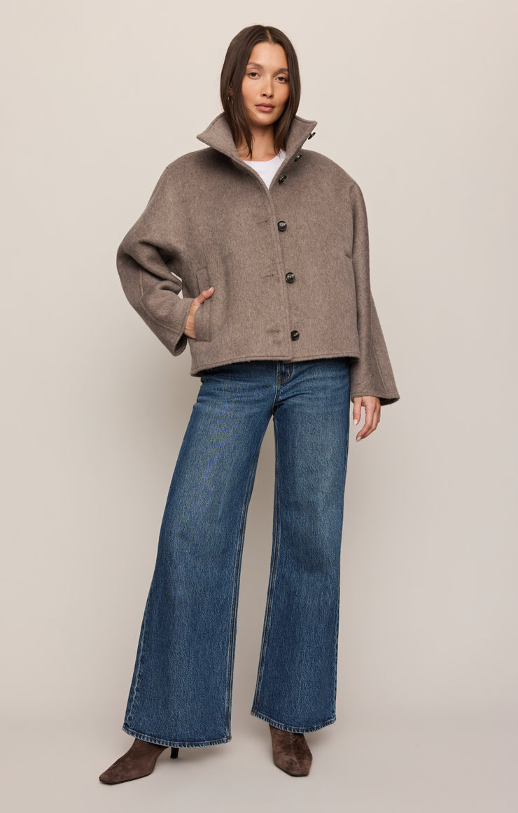 Coats Mynka Funnel Neck Coat Smoked Heather
