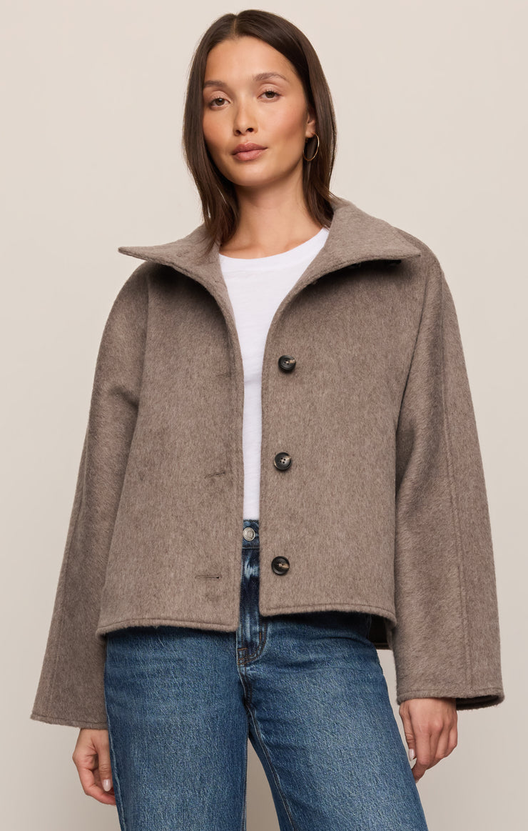 Coats Mynka Funnel Neck Coat Smoked Heather