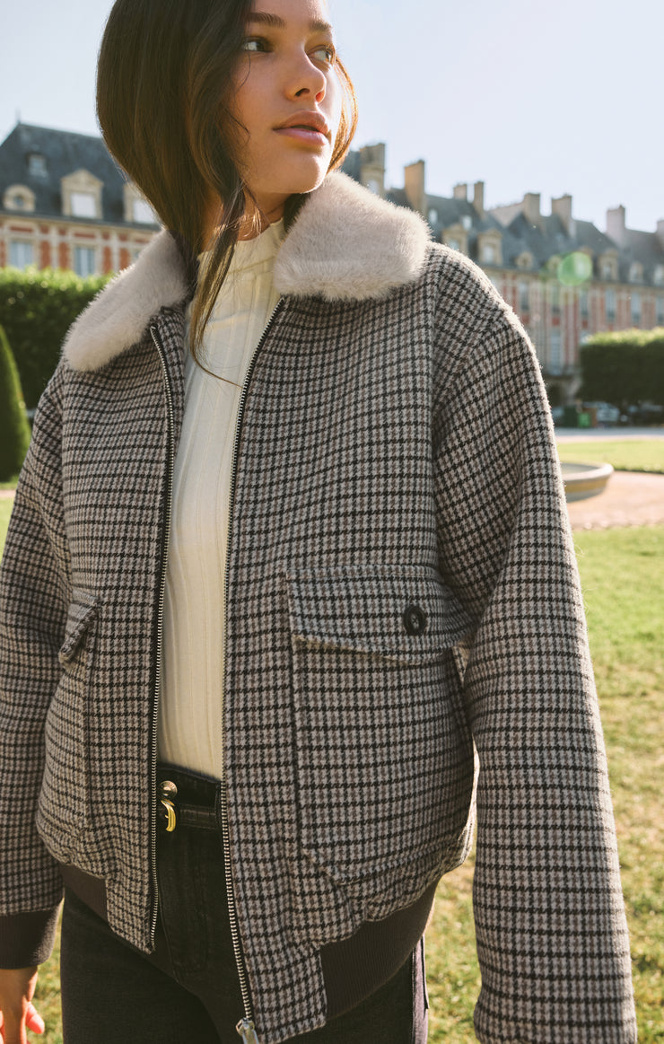 Jackets Tavi Plaid Bomber Jacket Cocoa Bean