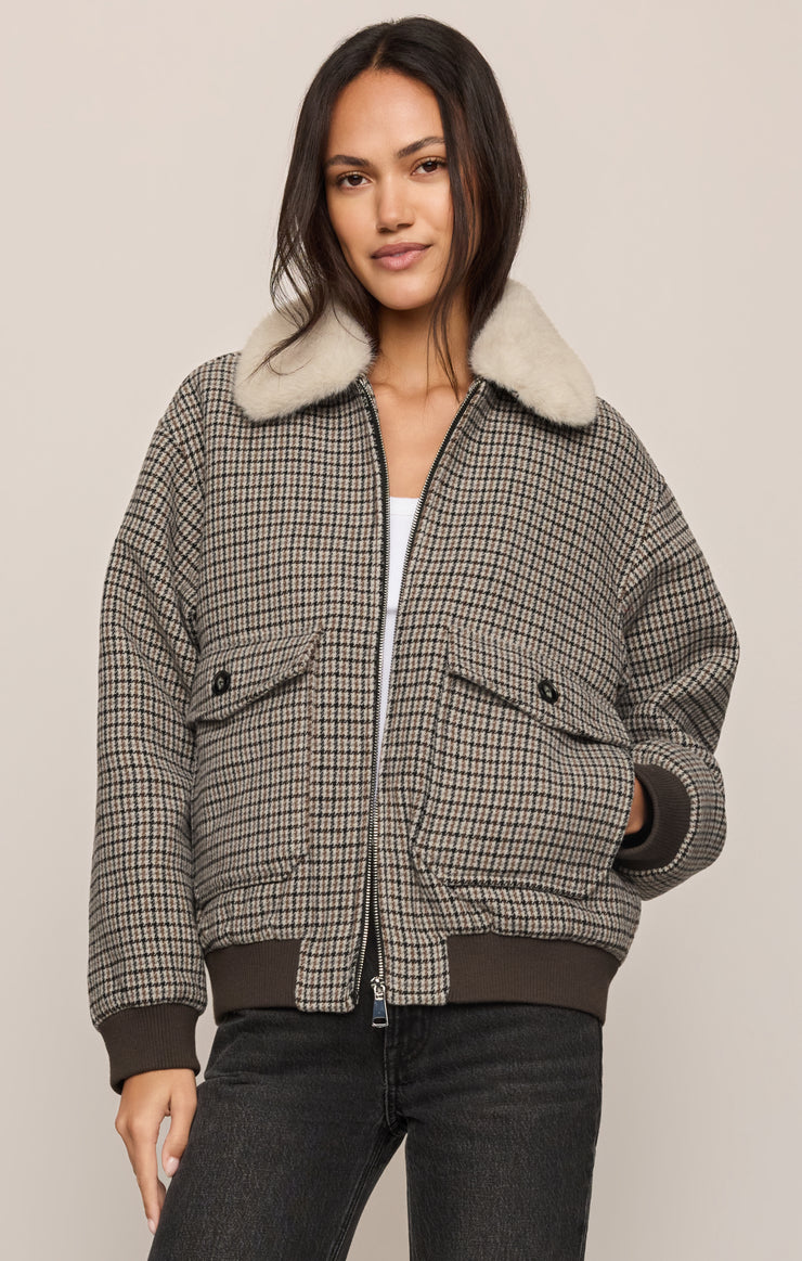 Jackets Tavi Plaid Bomber Jacket Cocoa Bean