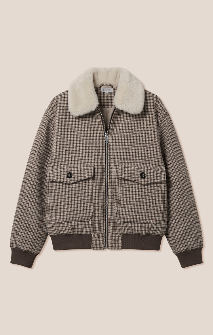 Jackets Tavi Plaid Bomber Jacket Cocoa Bean