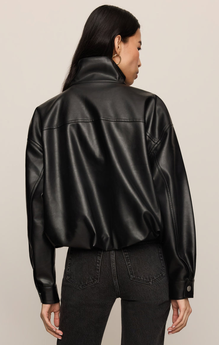 Jackets Corin Faux Leather Bubble Jacket Black