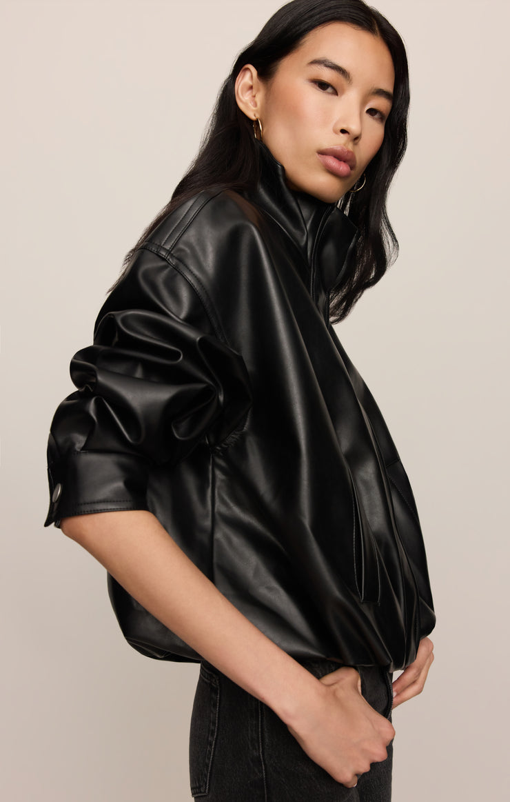 Corin Faux Leather Bubble Jacket