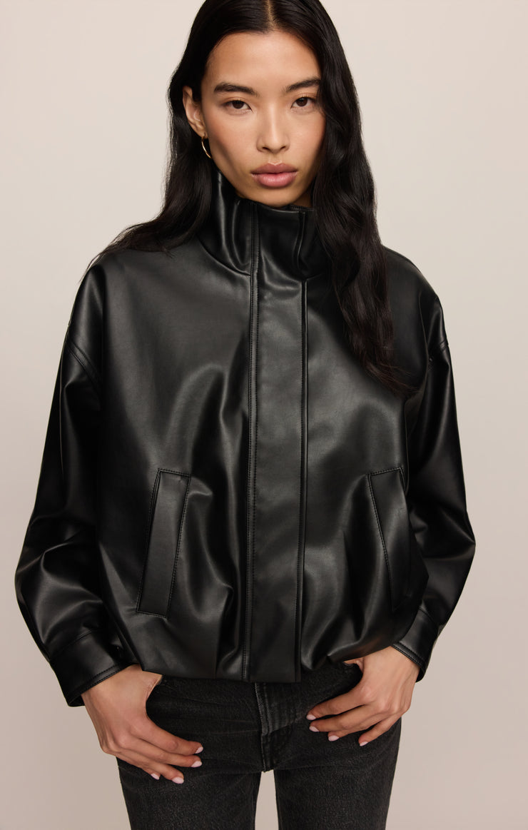 Corin Faux Leather Bubble Jacket